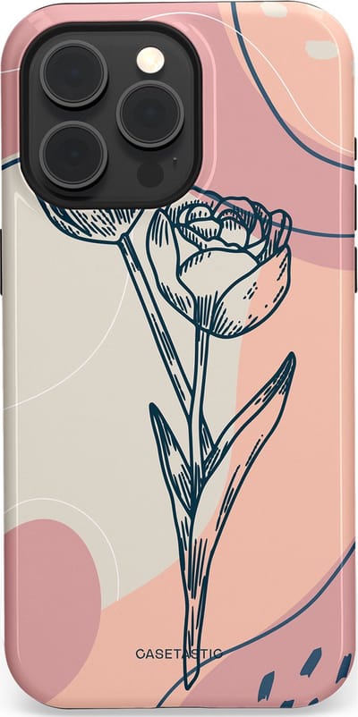 Casetastic Hoesje Geschikt voor Apple iPhone 15 Pro Max Magsafe - Stijlvolle Beschermende Duo-layer Case - Sierlijke tulp