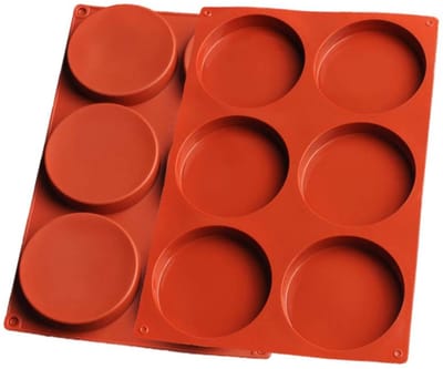 Dailygoods - Siliconen Cake Mallen - 6-Holte Ronde Disc - Non-Stick Bakvormen - 22,5 cm - Voor Mousse en Chocolade - Geschikt voor Verjaardagen