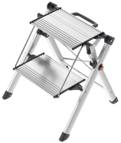 Aluminium Opstapladder met Grote Treden en Draaggreep - Veilig en Comfortabel