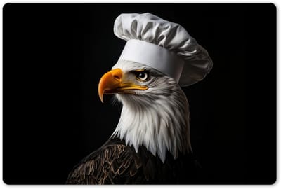 Placemats 45x30 cm - Placemat kunststof - 1 stuk - Arend -Amerika - Koksmuts - Vogel - Stoer - Borden onderleggers - Decoratie voor op tafel - Keuken tafeldecoratie accessoires - Vinyl onderlegger - Tafelversiering