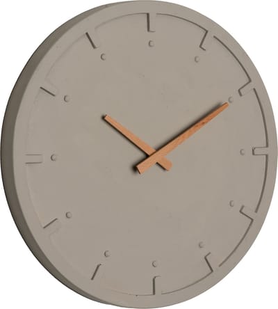Grateful living- Betonnen Wandklok Ø 35 cm – Stil Uurwerk – Minimalistisch Design – Houten Wijzers