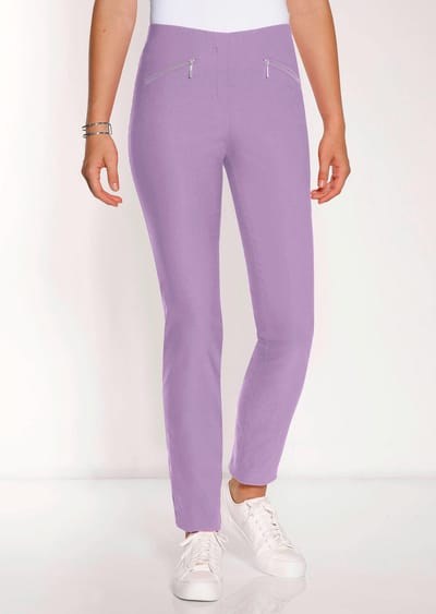 Bengaline broek LOUISA met ritszakken - sering - Gr. 19 van Goldner Fashion