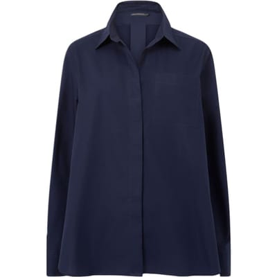 French Connection Popover Button Black Size: 6 | Long-Sleeved Tops Outlet | Dames | Blauw