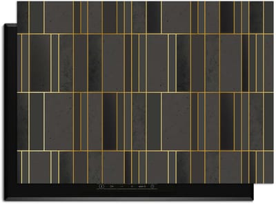 KitchenArt - Midnight Grid – Inductie Beschermer - 83x51.5 cm - Kookplaat Beschermer - Luxe Afdekplaat Inductieplaat - Anti-slip & Oprolbaar - Beschermmat Inductiekookplaat