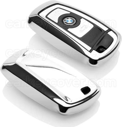 SleutelCover BMW sleutel hoes - TPU cover - chroom / hoogglans zilver