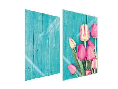 TMK ArtDeko - Beschermplaat - Glas - 2x35x52 cm - Tulpen