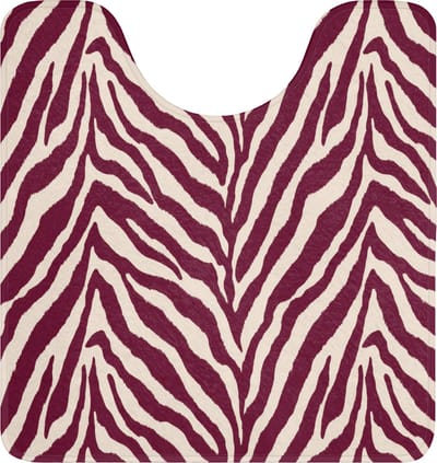 WC mat met uitsparing 55x60 cm - Antislip - Zebra - Motief - Bordeaux - Rood - Toiletmat met uitsnijding - Vloermat - Douchemat - Toilet tapijt - Toiletmatten