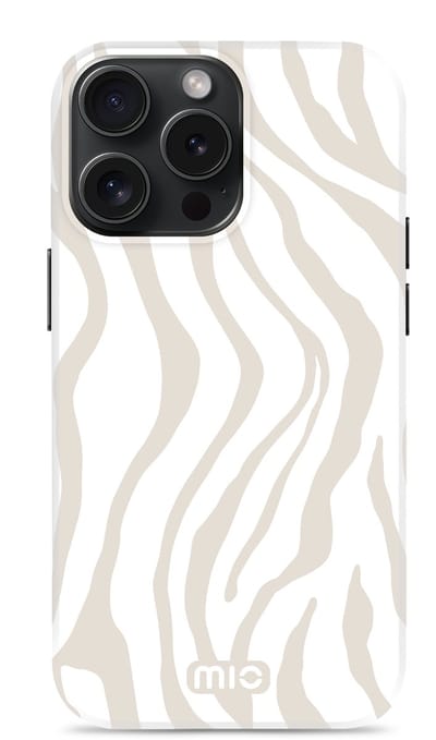 MIO by Mobilize Hoesje | Geschikt voor Apple iPhone 15 Pro | Compatibel met MagSafe / Qi2 | Hard Shell Back Cover | Sandy Zebra
