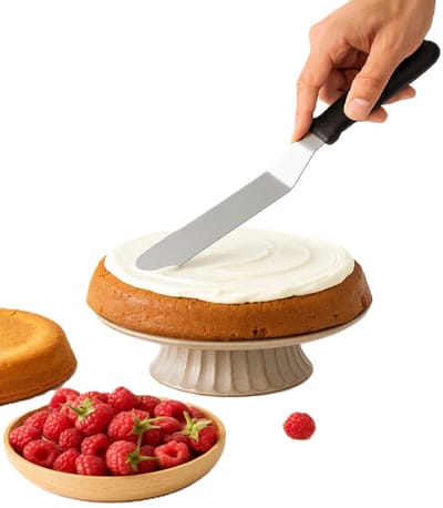 Glaceermes / Paletmes – 32 cm – Gehoekt – Zwart – RVS – Perfect voor Glaceren, Bakken & Decoreren