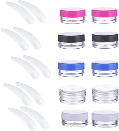 Set van 10 Transparante Lege Cosmetica Potjes met 10 Spatula's voor Crème, Ideaal voor Reizen en Monsters, Perfect voor Make-up en Huidverzorging