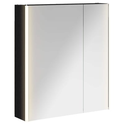 vidaXL - Badkamerspiegelkast - Zwart - Eiken - 63,5 - x - 15,5 - x - 70 - cm