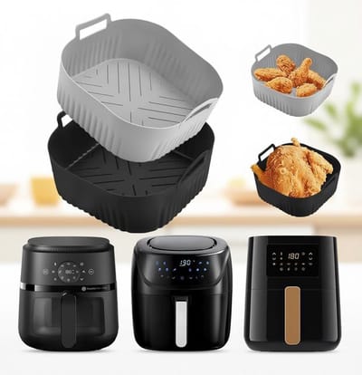 Maison Elara Siliconen Airfryer Voeringen - 2 Stuks - Vaatwasmachinebestendig - 20 cm