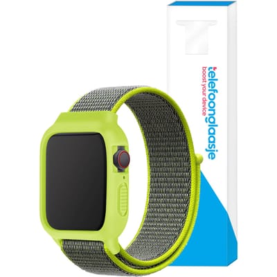 Apple Watch Bandje met Hoesje - 38mm - Neon Groen