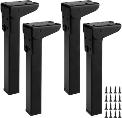 Dailygoods- Tafelpoten Inklapbaar 20 cm - Metalen Tafelpoten - Zwart - 4 Stuks - Robuust - Hoogwaardig IJzer - Klaptafelpoten
