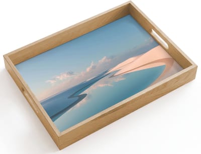 Dienblad hout 40x30 cm - Schootdienblad - Duinen - Waterplas - Oneindige rust - Borrelplank rechthoek - Plateau dienbladen