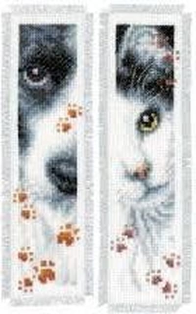 Vervaco - Bladwijzer kit - Dierenpootjes set van 2 - PN-0155651 - Borduren - Borduurpakket - Borduurpakket volwassenen - Borduurpakket kind
