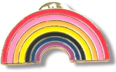 Pastel Rainbow Enamel Pin – Halfronde Regenboog Broche in Zachte Kleuren – LGBTQIA+ Mini Pride Badge van Kinky Pleasure