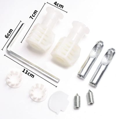Toiletbevestiging Set - Wandtoilet Ophanging - Badkamer Installatie - Eenvoudige Montage - 7x4 cm - Wit
