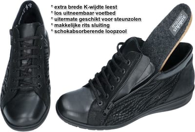 Solidus -Dames - zwart - bottines - maat 36