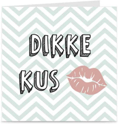 DIKKE KUS | kaart / wenskaart met envelop | liefde / vriendschap / sterkte / denken aan