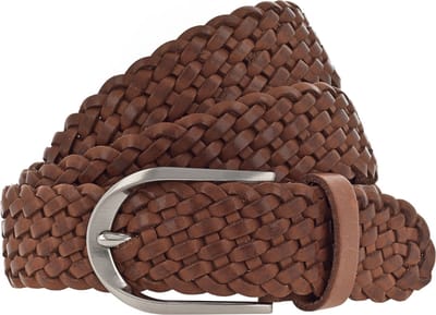 Vanzetti Leren riem Braided Women's Leather Belt W100 Mid Brown terracotta