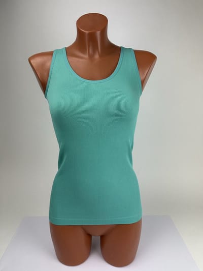 Marco Rossi - Dameshemd - Onderhemd - Dames Sporthemden - Tanktop - Brede Band - Singlet - Mintgroen - Maat 36/38 - S/M