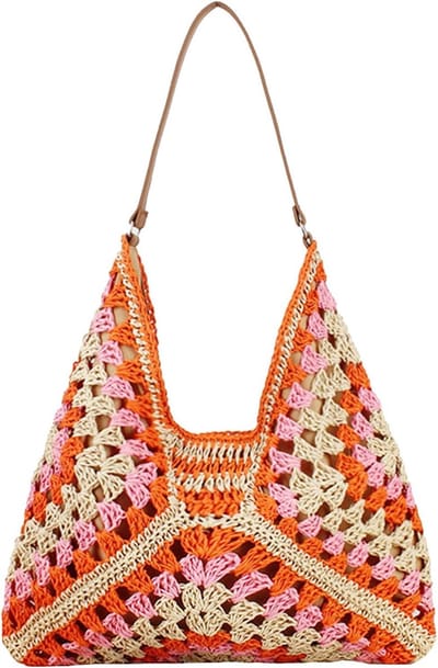 Stro Tassen - Zomer Tas - Dagen Uit - Handgeweven Design - 30 x 20 cm - Natuurlijk