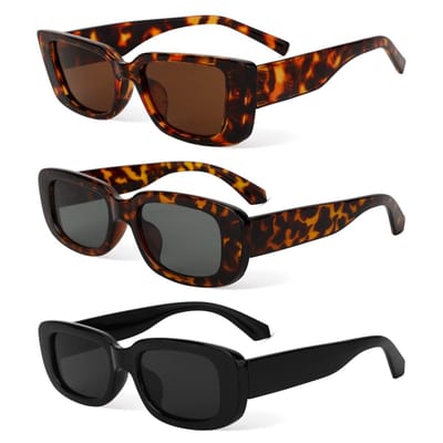 Allecto - Vintage zonnebril - Retro rechthoekig - UV400-bescherming - Uniseks - Modieuze zonnebril - Perfect voor dames - Smalle bril