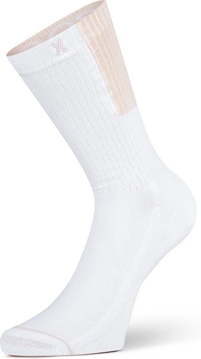 XPOOOS - Essential Graphics Dames bamboe Sokken - Badstof zool - 1-Pack - Maat 39/42 - Rib wit