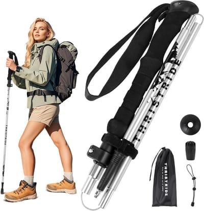 Opvouwbare trekkingstok - Lichtgewicht aluminium wandelstok voor dames, heren en senioren