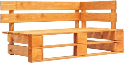 Hoekbank Pallets - Modulaire Bank - Buiten Zitten - Weerbestendig Grenenhout - 110x65x55 cm - Honingbruin