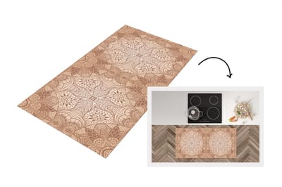 Keukenloper - Loper keuken - Henna - Mandala - Patronen - 120x60 cm - Keukenloper vinyl