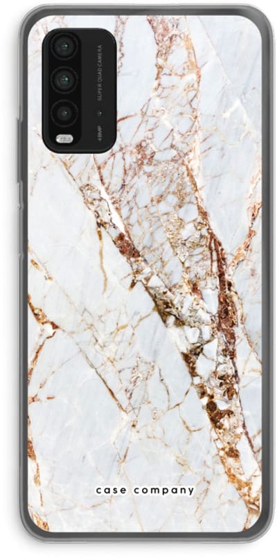 Case Company® - Hoesje geschikt voor Xiaomi Redmi 9T hoesje - Goud marmer - Soft Cover Telefoonhoesje - Bescherming aan alle Kanten en Schermrand