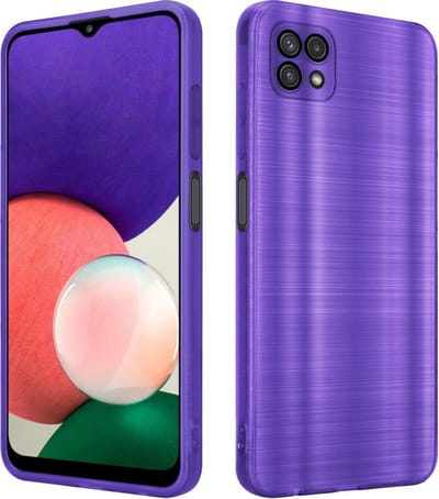 Cadorabo Hoesje geschikt voor Samsung Galaxy A22 5G in Brushed Paars - Beschermhoes Case Cover van flexibel TPU silicone in Brushed design