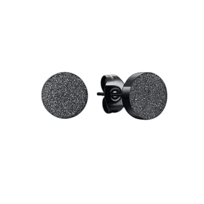Aramat Jewels | Oorbellen | Zwarte Stalen Oorstekers Mat 8mm | | | |8mm | Staal | Kinderen, Volwassenen | Verkleurd niet