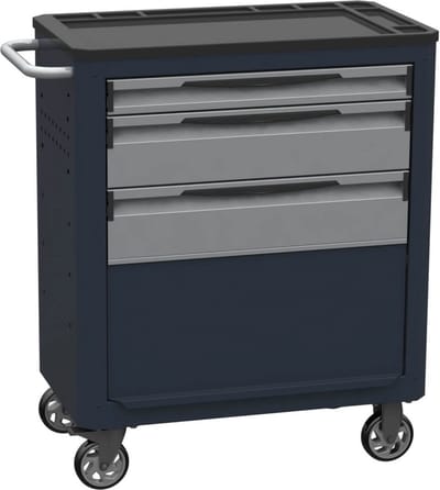 Déglon Stalen trolley met 3 laden – Veilig, georganiseerd en duurzaam – 80x45x95 cm – Zwart/grijs