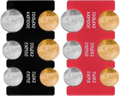 2 Stuks Rectangulaire Plastic Muntendispenser voor Japanse Yen met 6 Compartimenten - Handige Reiskoffer voor Muntjes en Sorteren