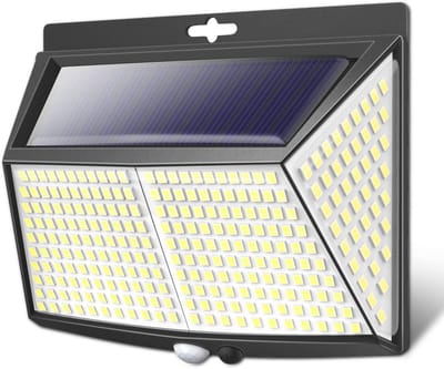 Zonnelampen voor Buiten met Bewegingsmelder - 308 LEDs, 3 Modi, 270 Graden, Waterdichte Wandlamp voor Tuin en Paden