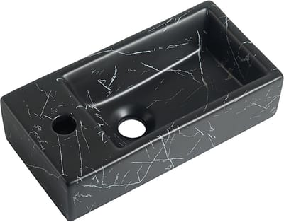 Fontein Mia 40.5x20x10.5cm Nero marmerlook zwart links
