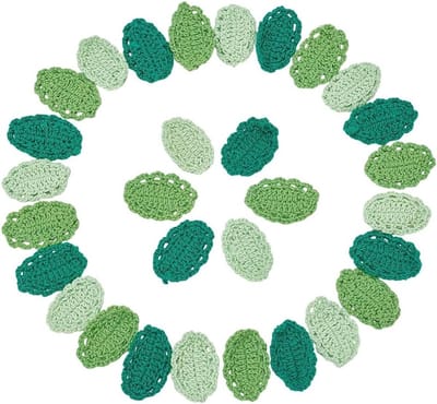 30 Stuks Kleine Bladeren voor Haakwerk - Groene Bladeren Decoratie in 3 Kleuren, 2.5x3.5cm, Ideaal voor Ambachten, Kaarten Maken en Kleding Versiering
