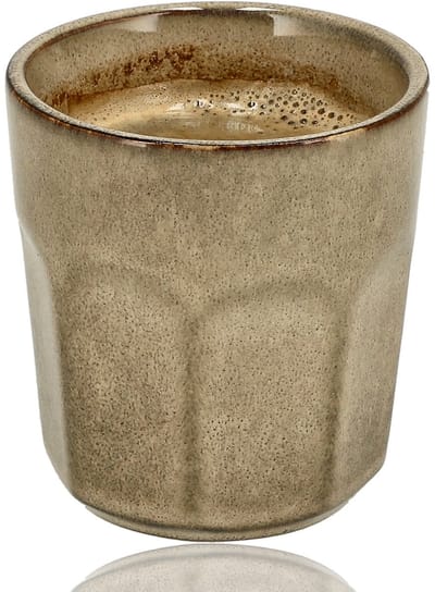 Koffiekopje 200ml – Beige Glazuur Zonder Oor – Keramisch Espresso Kopje en Cappuccino Beker – Aardewerk Koffiemok – Voor Koffie, Thee en Horeca
