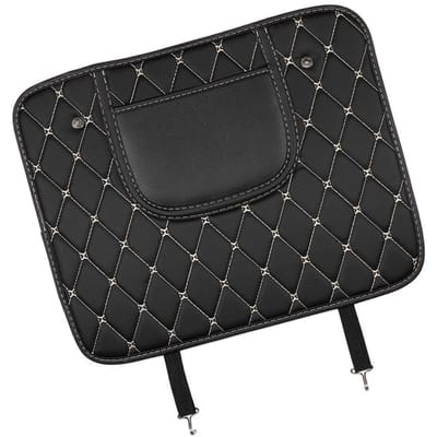 Protection de dossier de siège auto Cuir PU Protecteur de siège arrière Tapis de protection contre les coups de pied Housse Facile à nettoyer Usure black