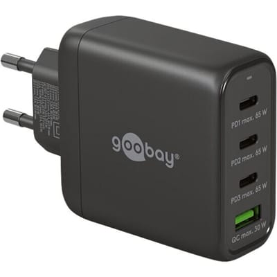 Goobay thuislader met 3x USB-C PD en 1x USB-A QC - GaN - 68W / zwart