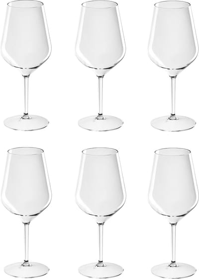 6x Witte of rode wijn wijnglazen 47 cl/470 ml van onbreekbaar kunststof - Wijnen wijnliefhebbers drinkglazen - Wijn drinken