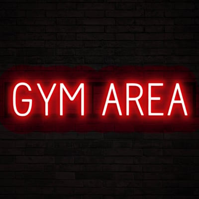GYM AREA - Lichtreclame Neon LED bord verlicht | SpellBrite | 81,03 x 16 cm | 6 Dimstanden & 8 Lichtanimaties | Reclamebord neon verlichting