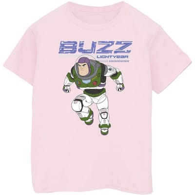 Disney Meisjes Lightyear Buzz Sprong naar Actie Katoenen T-Shirt (Baby Roze)