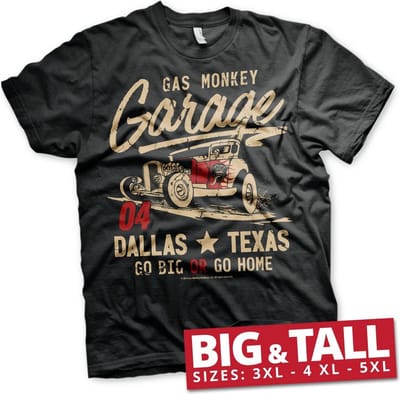 Gas Monkey Garage GMG Go Big Or Go Home Big & Tall T-shirt Zwart
