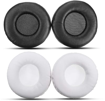 Dailygoods- Oorkussens Zwart/Wit - 2x Vervangende Oorkussens - Geschikt voor Pioneer HDJ 500 - Schuim/Leer - Dikte 1,5 cm - Verhoogt Geluidskwaliteit - Hoofdtelefoon Oorkussens