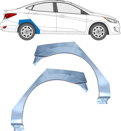 Reparatiepaneel achterspatbord voor Hyundai Accent 2010- / Links / Rechts / Set