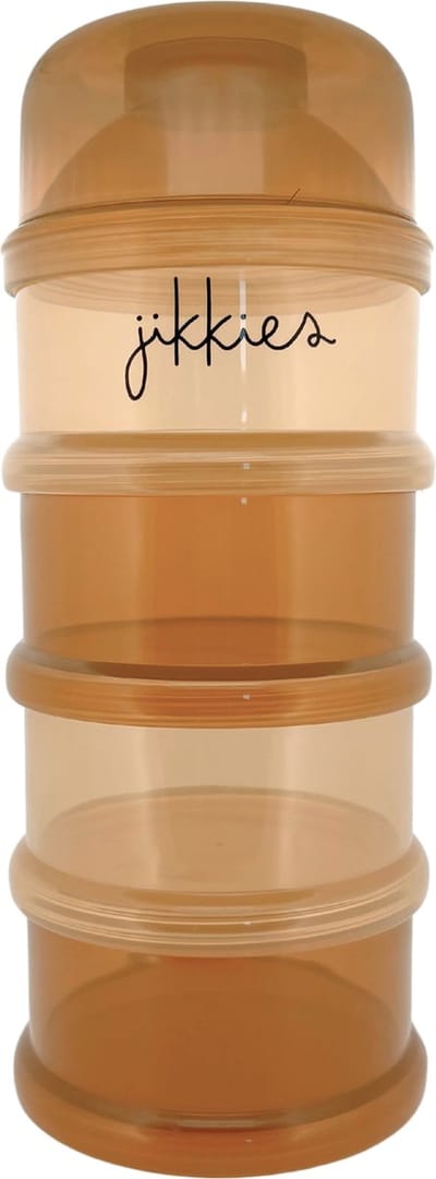 Jikkies Melkpoeder doseerdoosjes - Taupe Mix - Melkpoeder bewaarbakjes - Melkpoeder toren - Melkpoedertoren - Melkpoederdoos - Dispenser - 4 lagen - BPA FREE - Getest op EN14372